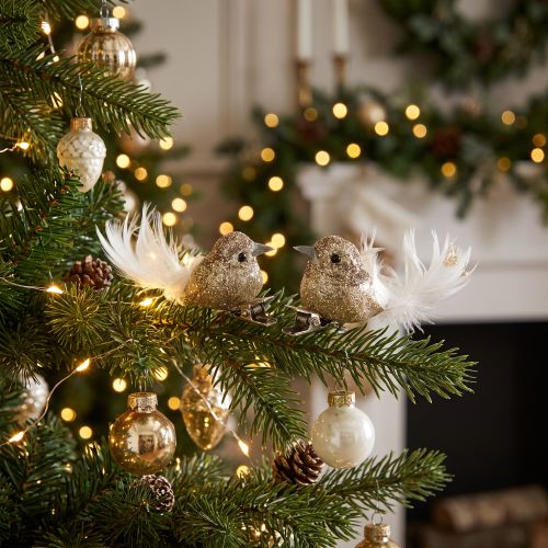 Dekoratív galambpár, díszmadarak csipesszel, arany, 5cm, 4 darab | Floristik24.hu