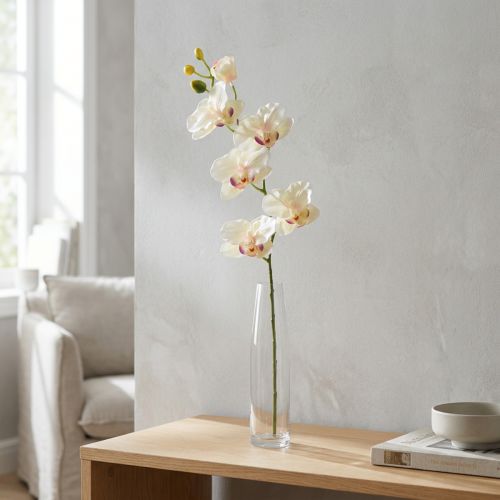 Orchidea Phalaenopsis mesterséges 6 virágos krém rózsaszín 70cm | Floristik24.hu