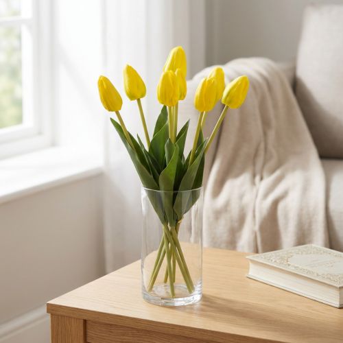 Műtulipán virágok valósághű tavaszi dekorációként nappaliba vagy irodába, 40 cm, 7 darab | Floristik24.hu