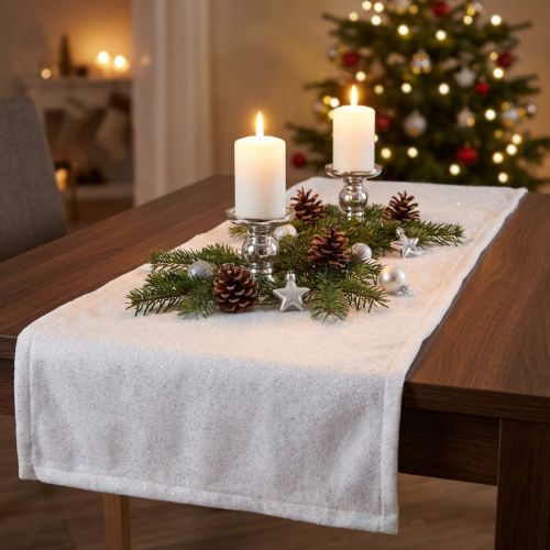 Hótakaró csillámos hószőnyeg ezüst csillámmal 120×80cm | Floristik24.hu