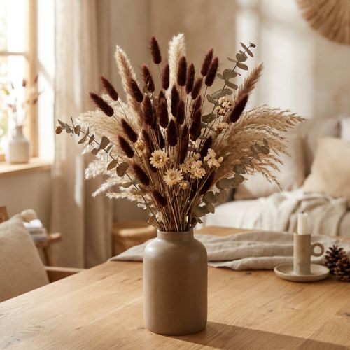 Szárított virágdísz, díszfű, Lagurus Brown H20–50cm 25g | Floristik24.hu