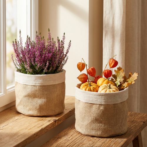 Ültető Juta szövet kosár Utensilo Natural Ø21cm H19cm 3db | Floristik24.hu