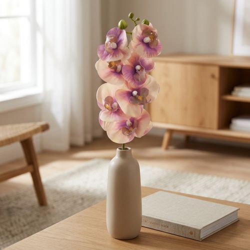 Orchidea Phalaenopsis mű7 virágos lila krém 73cm | Floristik24.hu