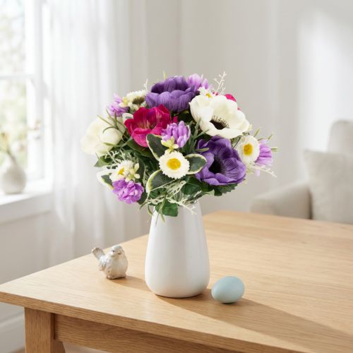 Művirágcsokor szellőrózsákból, tavaszi dekoráció, sokoldalú, modern dizájnnal, 26 cm | Floristik24.hu