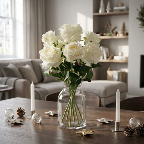 Fehér rózsacsokor, krém 55cm | Floristik24.hu