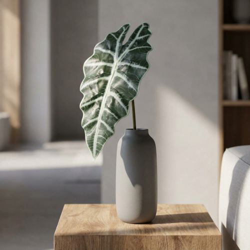 Mesterséges nyíllevél műnövény alocasia deco zöld 74cm | Floristik24.hu