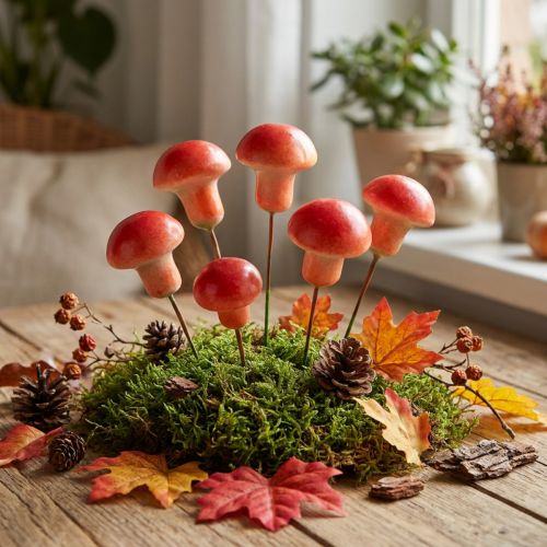 Dekoratív Gombák Dróttal, Piros, Őszi Dekoráció, Ragasztásra, 7cm, 24 Darab | Floristik24.hu