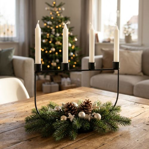 Gyertyatartó, gyertyatartó Adventi koszorú 27,5cm H18,5cm | Floristik24.hu