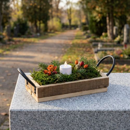 Fa tálca fogantyúkkal dekoratív tálca natúr fekete 25×12,5×5 cm | Floristik24.hu