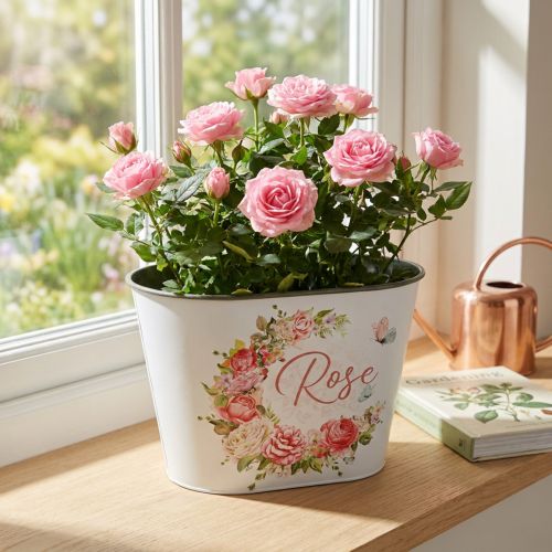 Ültető, dekoratív cserepes rózsák, virágtál 19cm H12,5cm | Floristik24.hu