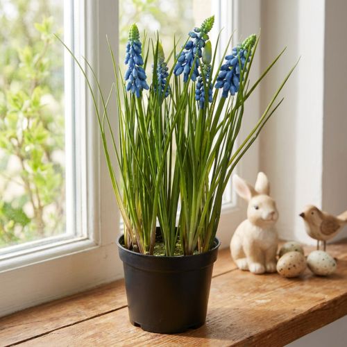 Mesterséges jácintok kék cserépben 24cm | Floristik24.hu