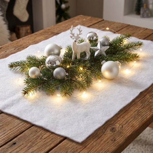 Hótakaró dekoráció hó fehér téli dekorációban 240×90cm | Floristik24.hu