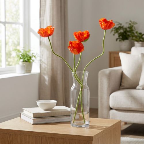 Mák művirág narancs 58cm–74cm 3db | Floristik24.hu