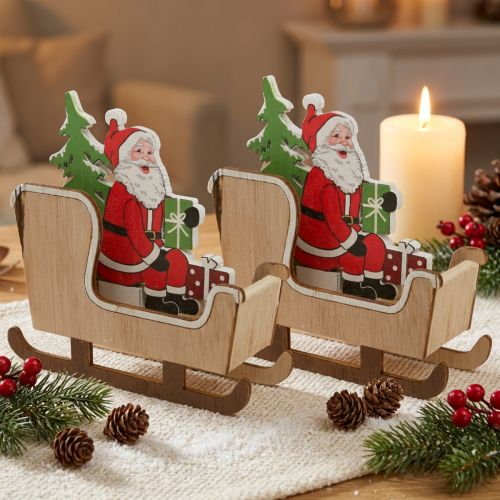 Deco szán Mikulás karácsonyi szán 10cm 2db | Floristik24.hu