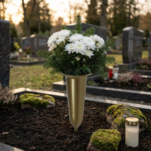 Sírváza arany 28,5 cm | Floristik24.hu