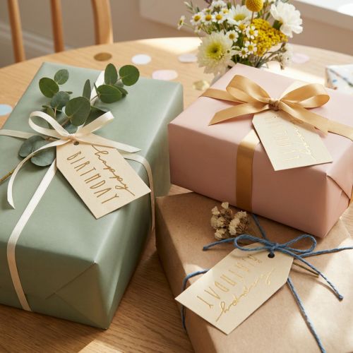 Ajándékcédulák nyomtatott papír Boldog születésnapot 4×7cm 24 db | Floristik24.hu