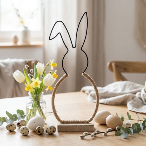 Húsvéti nyuszi asztaldísz Húsvéti drót boho dekorációs nyuszi 32cm | Floristik24.hu