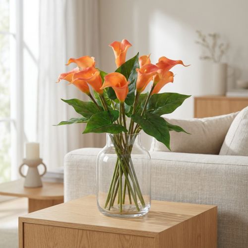 tételeket Calla Lily Sárgabarack Calla Művirágok Narancs Exotic 44cm