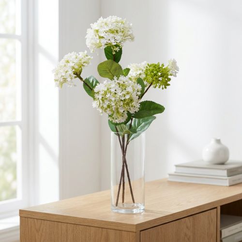 Művirág hógolyó Virburnum fehér Ø8cm 64cm | Floristik24.hu