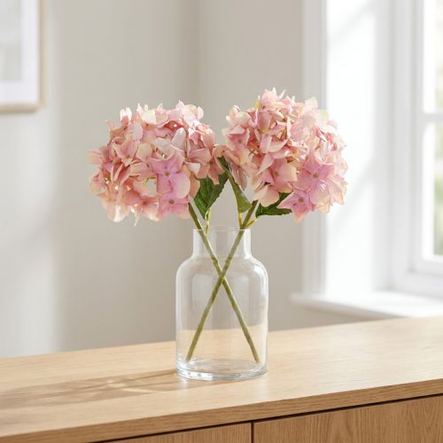 Elegáns műhortenzia pasztell rózsaszín színben 58cm 2db | Floristik24.hu
