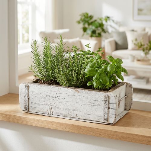 Tégla alakú, tégla doboz, fadoboz fém szerelvényekkel antik kivitelben, fehérre mosott L32cm H9cm | Floristik24.hu