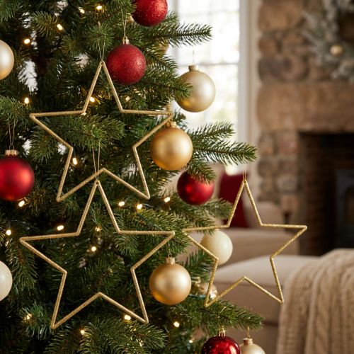 Arany csillogó csillag dekorációk, 18cm, karácsonyi díszek, arany csillagok, 8 darab | Floristik24.hu
