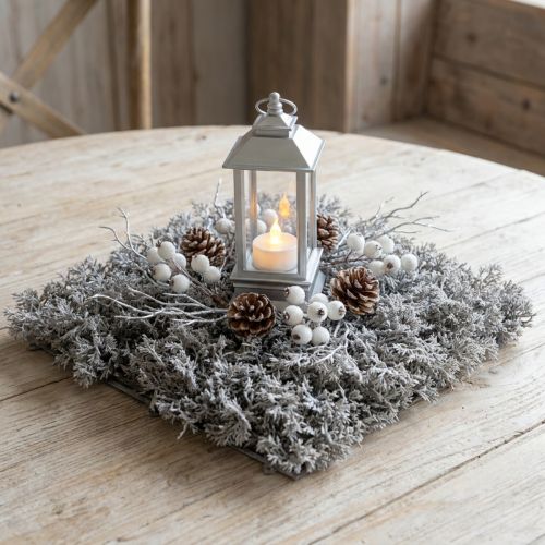 Műmoha Realistic Moss Mat Artificial Moss Grey 25×25cm | Floristik24.hu
