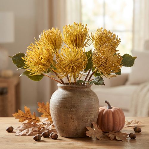 Protea művirág Leucospermum tűpárna sárga 30cm 6 db | Floristik24.hu