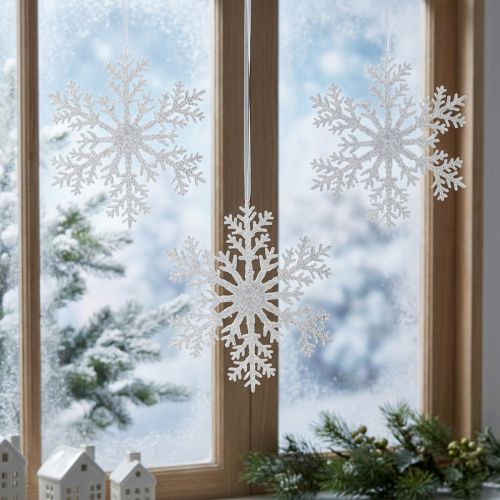 Hópehely dekorációs jégkristály akasztáshoz 18×20cm 4db | Floristik24.hu