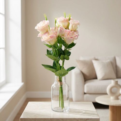 Művirágok Eustoma Lisianthus rózsaszín krém 52cm 5 db | Floristik24.hu