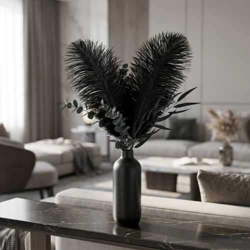 Dekoratív strucctoll fekete toll 38-40cm 2 db | Floristik24.hu