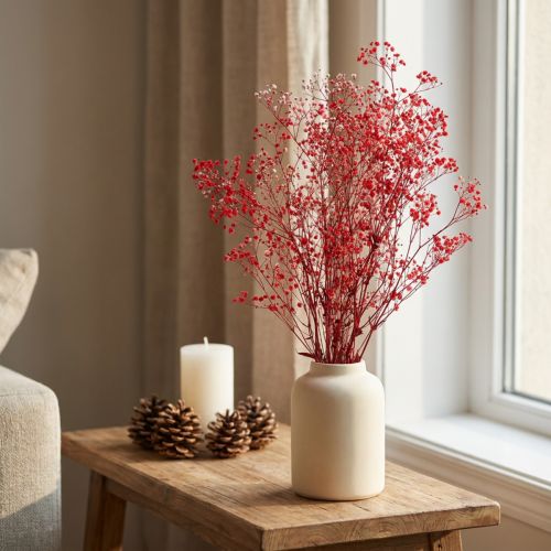 Gypsophila Gypsophila szárított virágok piros 50cm 55g | Floristik24.hu