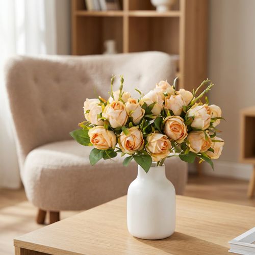 Művirág rózsa csokor, valósághű dekoráció nappaliba, 31cm, 3 darab | Floristik24.hu
