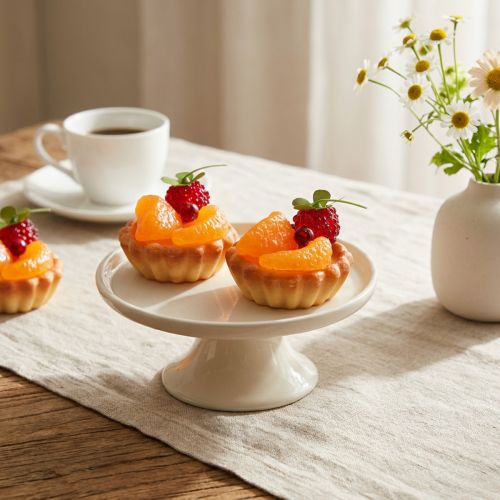Dekoratív mini torták gyümölcsökkel, 6 cm, műtorta-replikák kirakatokba és displayekbe, 4 db-os készlet | Floristik24.hu
