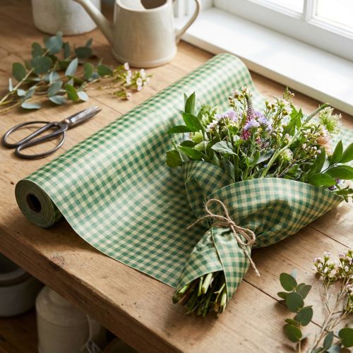 Virágselyem 50cm kockás zöld 5kg | Floristik24.hu