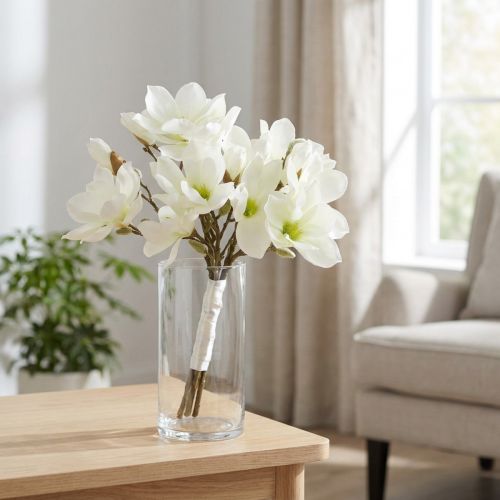 Magnólia csokor fehér 40cm 5 db | Floristik24.hu