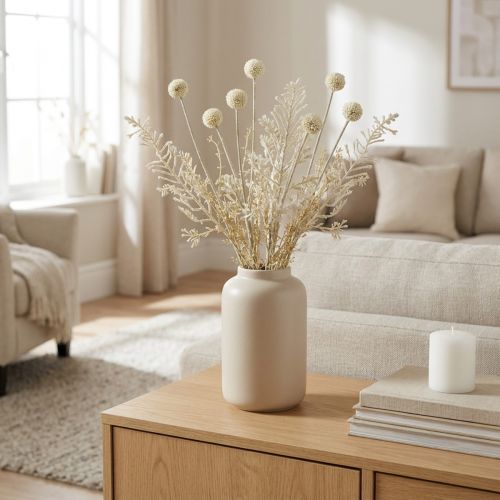 Száraz fű műpampa fű allium krém, bézs H60cm | Floristik24.hu