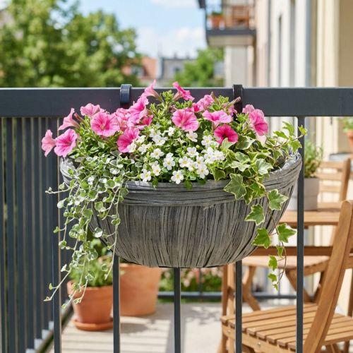 Függesztett cserepes virágcserép akasztós erkélyhez 30x17cm | Floristik24.hu
