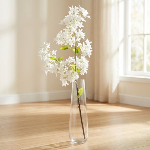 Mesterséges lila ág fehér virágok 95 cm | Floristik24.hu
