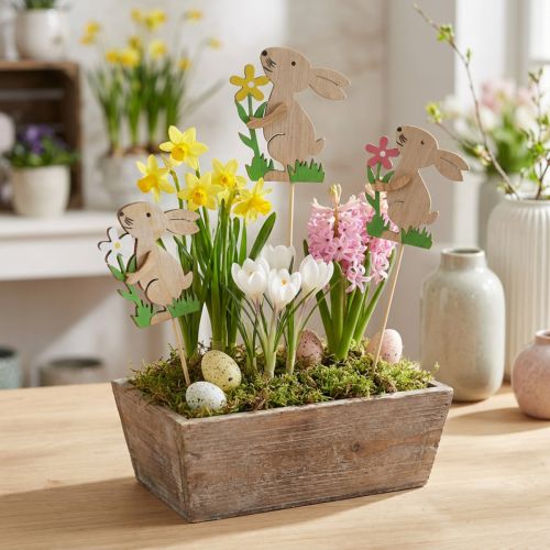 Virágdugós nyuszi fából 9cm 12 db | Floristik24.hu