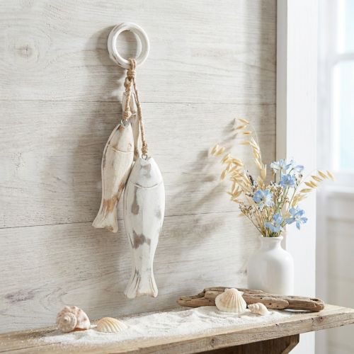 Mangófából készült halak akasztáshoz Shabby Chic 19,5/15,5/10 cm | Floristik24.hu