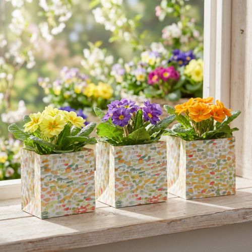 Ajándéktáska növényi táska ajándéktáska mintás 12cm 8 db | Floristik24.hu