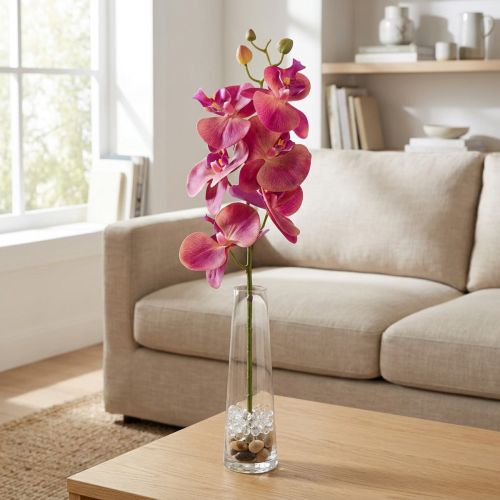 Mesterséges orchidea Phalaenopsis Orchidea fukszia 78cm | Floristik24.hu