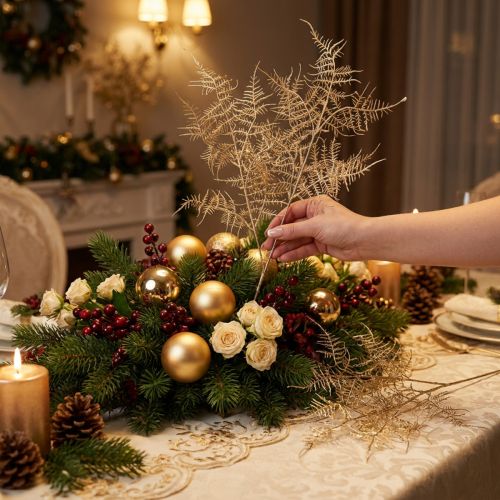 Műpáfrány karácsonyi díszpáfrány pezsgő 54cm 2db | Floristik24.hu