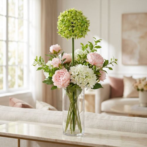 Díszhagyma Allium, selyemvirág, műgömb póréhagyma zöld Ø20cm L72cm | Floristik24.hu
