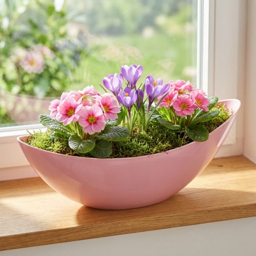 Növénycsónak műanyag virágtál rózsaszín 28×9×9cm 3db | Floristik24.hu