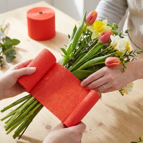 tételeket Virág krepp piros W10cm grammsúly 128g/nm L250cm 2 db