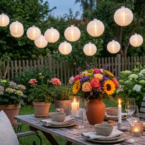 Napelemes lámpás lánc LED 4,5m fehér 10 izzós | Floristik24.hu