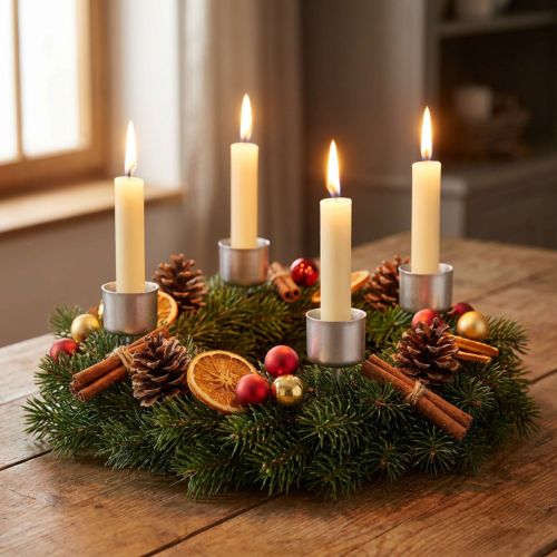 Pálcás gyertyatartó gyertyatartó Adventi koszorú 11cm 12 db | Floristik24.hu