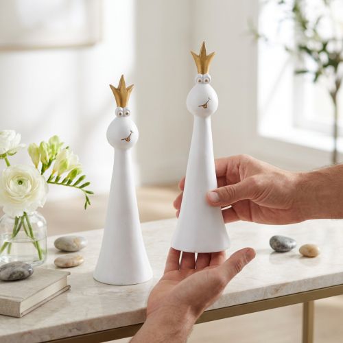 Frog Prince Dekoráció Béka dekoráció Figura White Gold H19,5cm 2db | Floristik24.hu